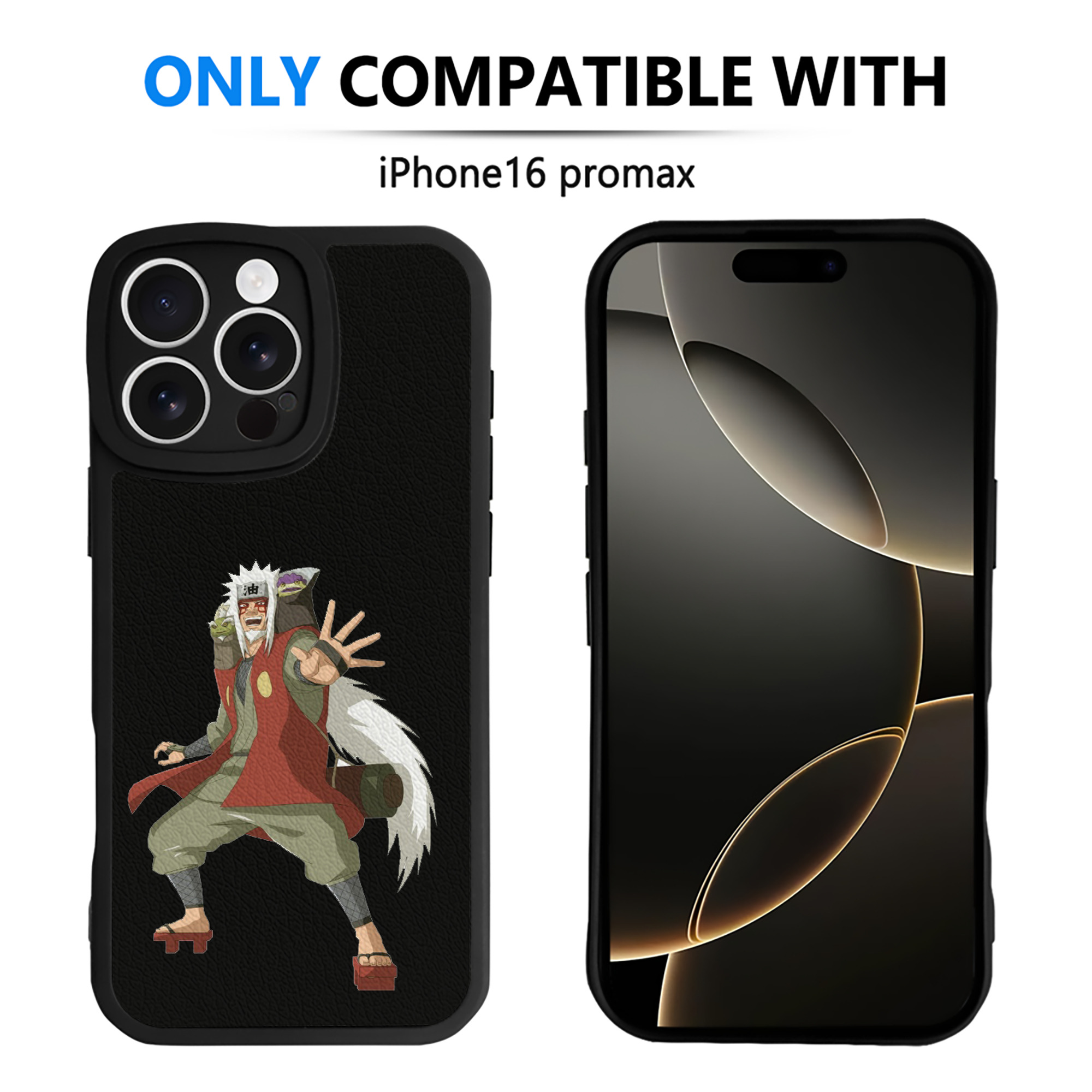（画像用） NARUTO -ナルト- 自来也（じらいや） Jiraiya 【iPhone 16シリーズ対応】シリコンスマホケース（レザー調） 材質：シリコン